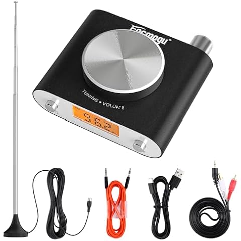 Facmogu FM Radio Receiver, Professional Si4730 Radio Receiver with 33ft Long Cables Antenna, Mini FM Global Frequency Radio Receiver, HiFi Radio Receiver Support Type -C Interface & 3.5mm Audio Output Cover
