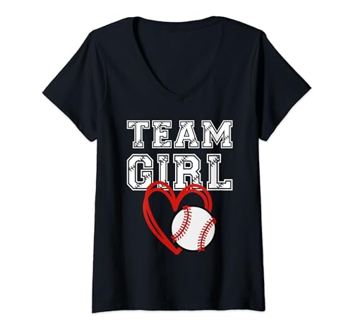 Team Girl Baseball Revelar Género Familia Emparejamiento Embarazada Camiseta Cuello V