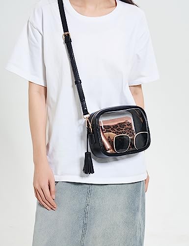 Image of Yarnic Clear Bag Stadium Approved, PVC Transparent Crossbody Purse Small Clear Crossbody Bag with Adjustable Shoulder Strap