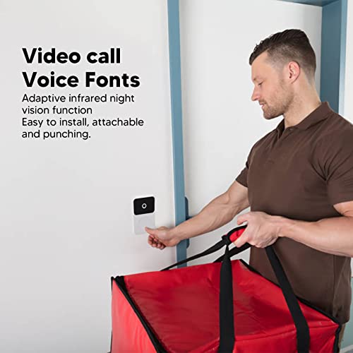 Câmera de Campainha Sem Fio, WiFi 2.4G, Visão Noturna Infravermelha, Campainha de Voz de Chamada de