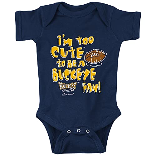 Image of Smack Apparel Michigan Football Fans. Too Cute (Anti-Ohio State) Navy Onesie or Toddler Tee (NB-5/6T)