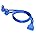 Blue 20Pin to 2 USB UP Angled