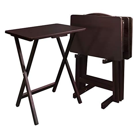 Casual Home 5 Piece Tray Table Set, Espresso Cover