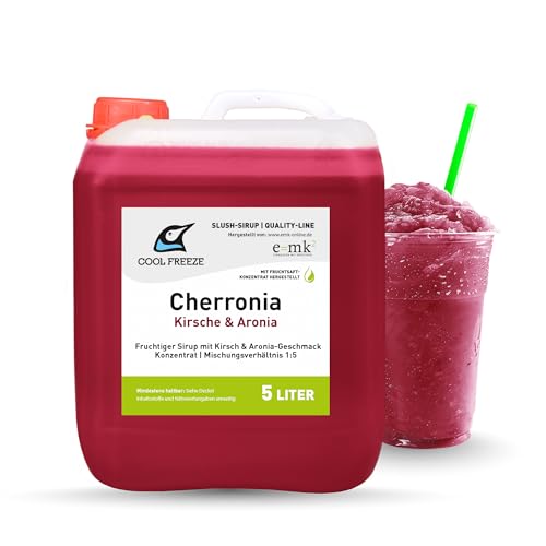 Slush Eis Sirup Quality-Line – Cherronia Aronia & Schwarzkirsche | Konzentrat 5 L 1:5 | Glycerin Frei | für Ninja Slushy Maschine | Premium-Qualität direkt vom Hersteller