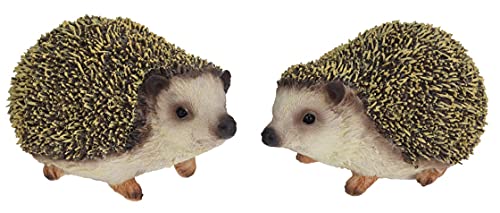 vom Pullach Hof Igel 2er Set Deko Dekoigel ca. 14x9x8,5cm Igelfigur im 2er Set Garten Balkon Terrasse Fensterbank Eingangsbereich