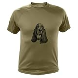 Basset Artésien Tee Shirt Chasse Homme (L,358, Vert)