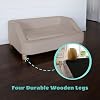 Critter Sitters 36-In. Microfiber Tan Rectangular Dog Sofa for Medium-Sized Dogs, Modern and Stylish Elevated Sofa Bed for Home or Apartment, Comfortable and Easy to Clean