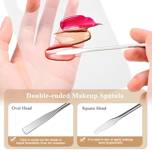 MIETONG Make-up-Palette - Make Up Mischpalette Kosmetische Mischpalette, Klare Acryl Kosmetikpalette mit Spatel, Kosmetik-Palette zum Mischenfür Foundation, Nailart (Transparent)