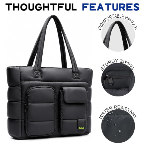 Bolso tote acolchado Goloni para mujer, bolso ligero de viaje con compartimentos, 20 L con cremallera para uso diario, trabajo y viajes miniatura 4