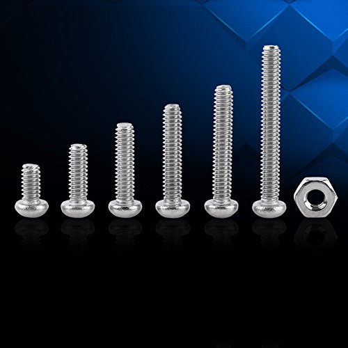 230pcs 304 Stainless Steel Button Head Screws Bolts Nuts Kit m2 screws M2 Bolt and Nut M2 Screws Nuts for Various Purposes M2 Screws Kit Used Widely on Home and Office Appliance Square Head Bolts - Image 4