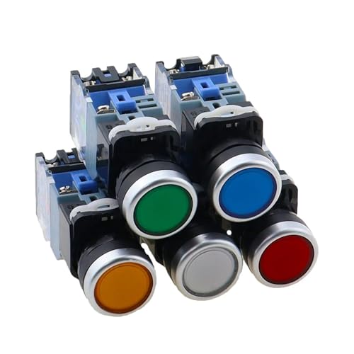 Interrupteur LA38-11D/11DS bouton-poussoir éclairé LED vert 12V avec contact argent - 3