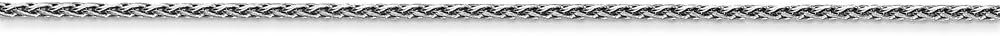 Solid 14k White Gold 1.0mm Round Diamond-Cut Wheat Chain - with Secure Lobster Lock Clasp