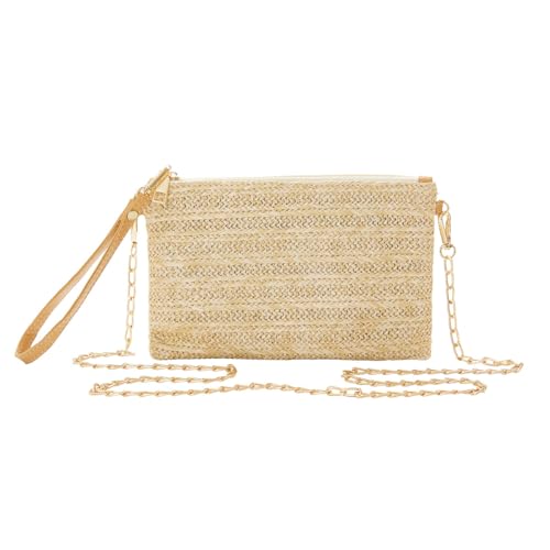 Image of Straw Purse Crossbody Bags for Women Summer Purses Handbags Beach Straw Clutch Wristlet Wallets