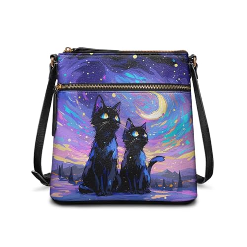 Image of Leather Purses for Women, Leather Hobo Bags for Women Travel Sling Purse Triple Zippered Pockets Shoulder Bag