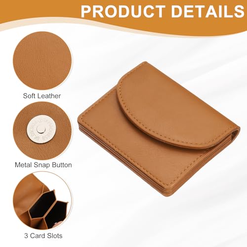 Tarjetero profesional delgado uxcell con 3 ranuras protectoras de cuero pack de 2 6