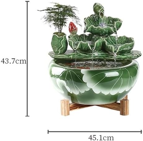 Water Fountains Indoor Tabletop Fountain Chinese Style Water Fountain Office Living Room Ceramic Fish Tank Ornaments Tabletop Fountain