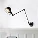 Produktbild Wand-Lampe Industrielle Metall-Innenwand Wandleuchte Retro Wandleuchte Verstellbare Teleskop-Arm-Pole LED-Wandleuchte-Tinte Faltbare Wand Fitting Wandleuchter Licht Lampe, (5W LED Warme Birne Für)