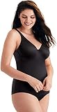 Maidenform Womens Firm Foundations Built in Bra Body Shaper, Black, Size 34B