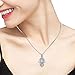 Aniu 925 Sterling Silver Necklace for Women, Hamsa Hand of Fatima Evil Eye Pendant with Cubic Zirconia, Comes with Black Jewelry Gift Box and 18 Inch Chain