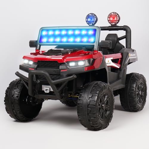 Image of Little Rides Trico 4x4 Battery Operated Jeep for Kids, Ride on Toy Baby Car with LED & RGB Light & Music, Rechargeable Electric Jeep, Big Battery Car for Kids to Drive 1 to 7 Years Boys Girls (Red)