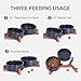 Ceramic Dog Bowls for Small Size Dogs, Cat Food and Water Bowl Set with 15° Adjustable Wood Stand, Raised Non-Slip Pet Bowls, Dual Feeder for Cats & Small Dogs, Matte Glaze 13.5oz Set of 2(Black)