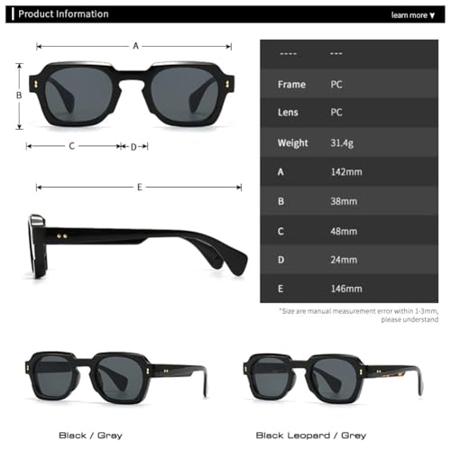 Lunettes de soleil vintage punk unisexes à rivets et verres teintés dégradés - 5