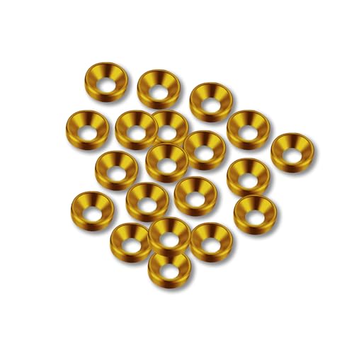 Holsterbuilder Aluminum Finishing Washers - Artistic Craft - DIY Enthusiasts - Vibrant Colors - Versatile Craftmanship (25-Pack - Gold)