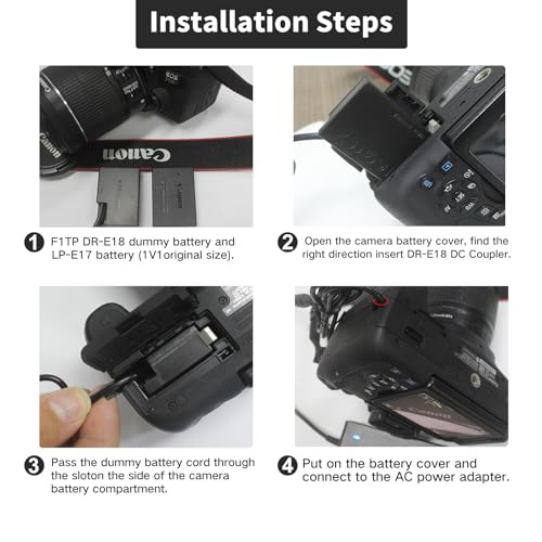 image for F1TP for Canon R50 Dummy Battery ACK-E18 AC Power Supply Adapter DR-E1
