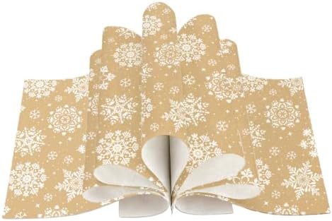 JarThenaAMCS 200 Pcs Christmas Wax Paper Brown Snowflake Deli Wrap Waterproof Oil-Proof Basket Liners for Xmas Winter Party Food Sandwich Picnic Supplies image 2