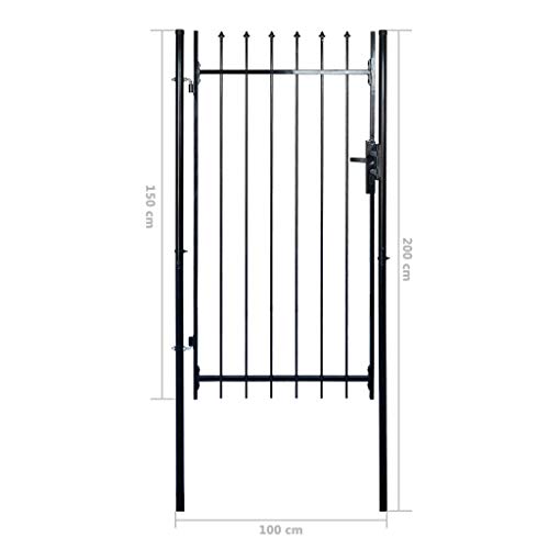 VidaXL Cancello Recinto Singolo Punte a Lancia
