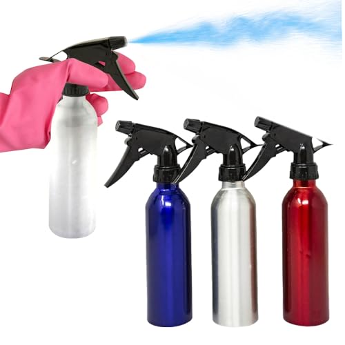 Set Of 2 Water Spray Bottle - 300ml Mist Sprayers Ideal For Hairdressers & Salons, Cosmetic | Aluminium Multi Use Bottles | Refillable & Reusable, Long Lasting