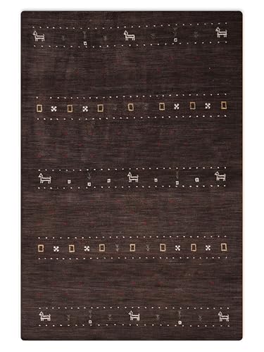 Tapete decorativo rectangular 3'x5' de lana hecho a mano miniatura 2