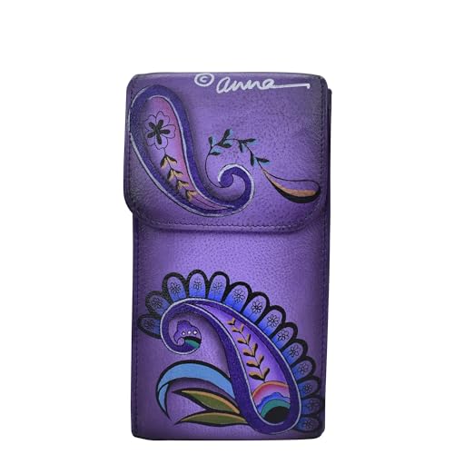 Anna by Anuchka Women's Hand-Painted Genuine Leather Phone Wallet Organizer Crossbody2