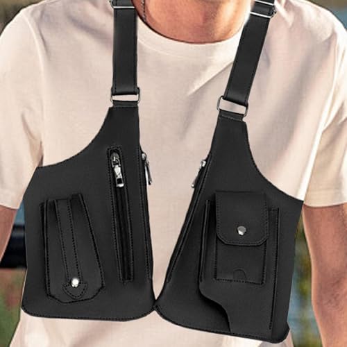 Anti-Theft Hidden Underarm Shoulder Bag Travel Wallet Phone Key Holster Bag for Men, PU Leather Double Shoulder Pocket Sport4
