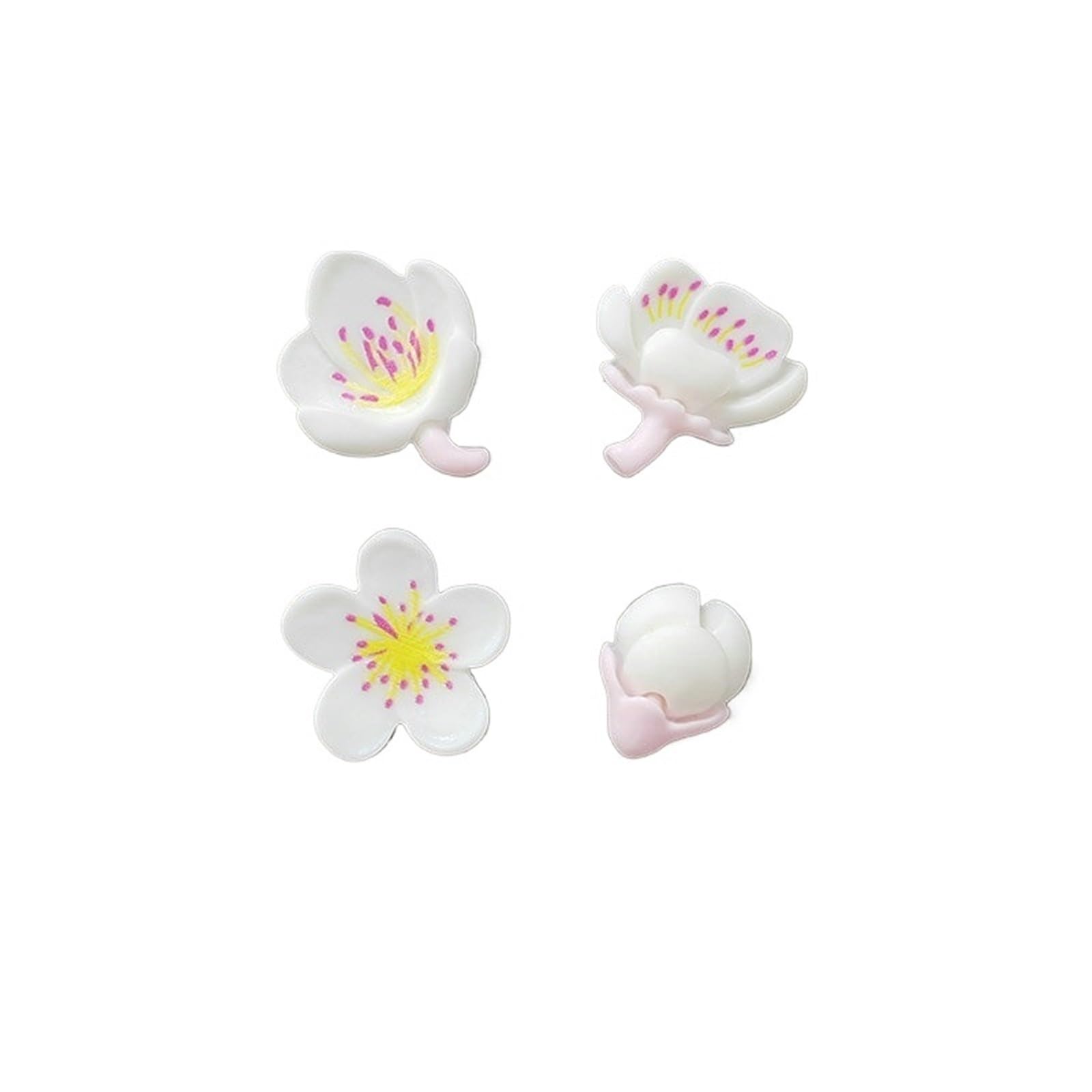 Fridge Magnets 4/12pcs Fridge Magnets Blossom Cherry Flower Refrigerator Magnetic Sticker Message Whiteboard(White 4 pcs)
