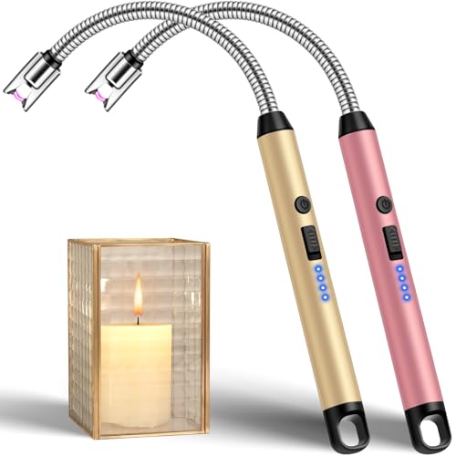 LcFun 360° Flexible-Neck Arc Lighter, Gold & Pink