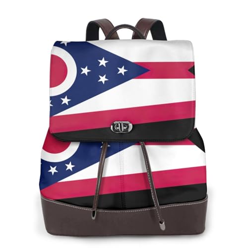 Sac à dos ordinateur portable cuir noir voyage campus Ohio
