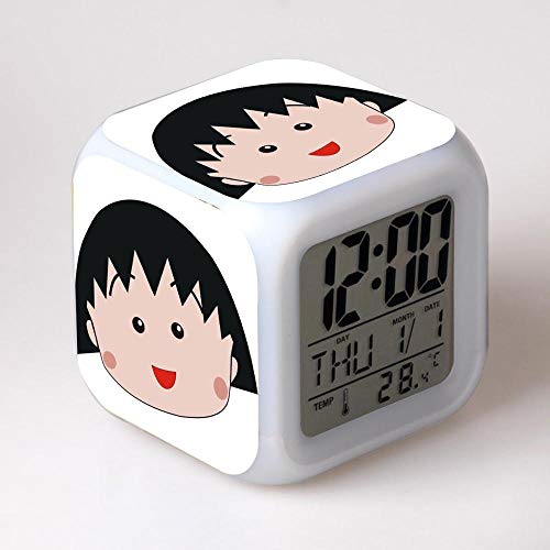 Preisvergleich Produktbild Kinder Nachttisch digitaler Wecker LED buntes Nachtlicht Stimmungswecker quadratische Uhr Berührungsschalter Stumm Reise kleiner Wecker mit USB Ladeanschluss Geschenk für Kinder Q1200