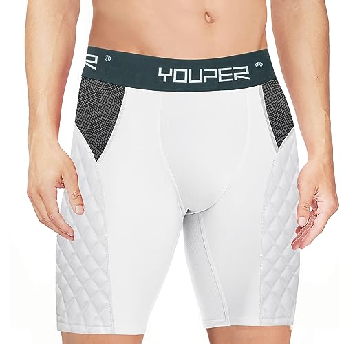 Youper Youth Elite Compression Padded Sliding Shorts w/Cup Pocket for Baseball, Football