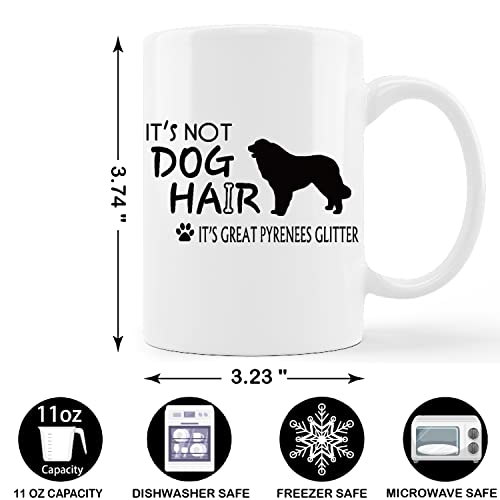 Gichugi It's Not Dog Hair It's Great Pyrenees Glitter Ceramic Mug-11 Ounces Funny Dog Coffee Milk Tea Mug Cup,Gifts For Dog Lovers Dog Mom Women Teens Girls #TOP3
