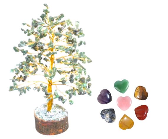 KULIA® Árbol de cristal piedra de jade verde decoración de mesa árboles de curación de chakras del dinero piedra de buena suerte decoración navideña árbol de bonsái artificial tallado a mano adorno
