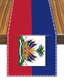 Tischläufer Haiti, Haitianische Flagge, Tischdecke für Esszimmer, Heimdekoration