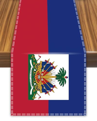 Tischläufer Haiti, Haitianische Flagge, Tischdecke für Esszimmer, Heimdekoration