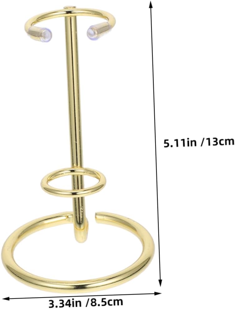Golden Iron Hexagonal Crystal Scepter Stand for Energy Stones Display
