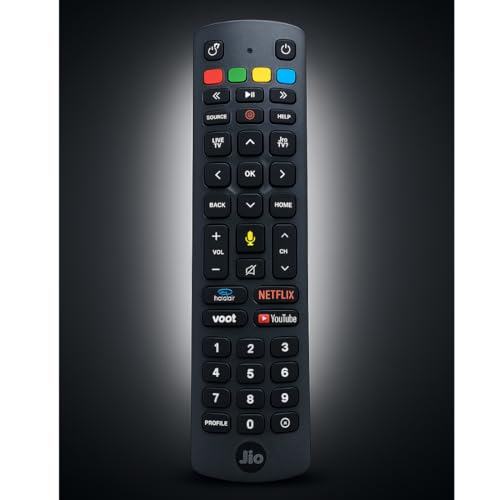 Image of Voice Control Replacement Remote Compatible for Jio Fiber Set Top Box Remote with Voot, Netflix, YouTube, Hotkeys (Please Match Old Before Order)