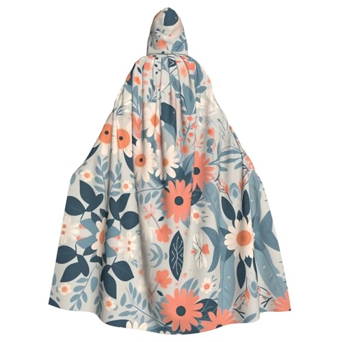 Cape à capuche longue fleurie pour vos festivals et sorties en plein air
