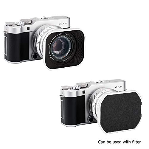 Jjc JW-LH-JXF35SII SILVER Silver Square Metal Lens Hood Shade W/Cover Cap For Fujifilm Fujinon Xc 35Mm F2 & Xf 23Mm / 35Mm F2 R Wr Lens On X-Pro3 X-Pro2 X-Pro1 X-T4 X-T3 X-T2 X-T1 X-T30 X-T20 X-T10 X-E3 Replace Fuji Lh-Xf35-2 thumb #4