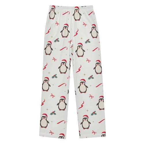 Boys' Pants Cute Penguin Hat Christmas Long Bottoms Jogger Pants Elastic Waist Trousers with Pockets S-XL
