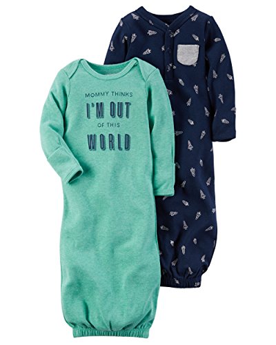 Carter's Baby Boys' 2-Pack Out of This World Gowns One Size