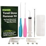 Airgoesin™ 6.75 inch Tonsil Stone Remover LED Tool Kit - 2 Sets, Oral Irrigation Syringe & Stainless Steel Pick, Tonsil Stone Removal Kit for Breath Freshening